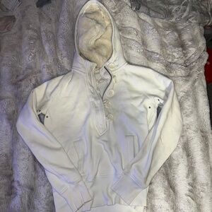 GAP Cream Hoodie with Zip Detail